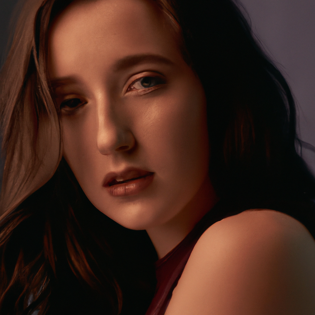 AI-generated portrait after subtle retouch with preserved skin texture and balanced colors