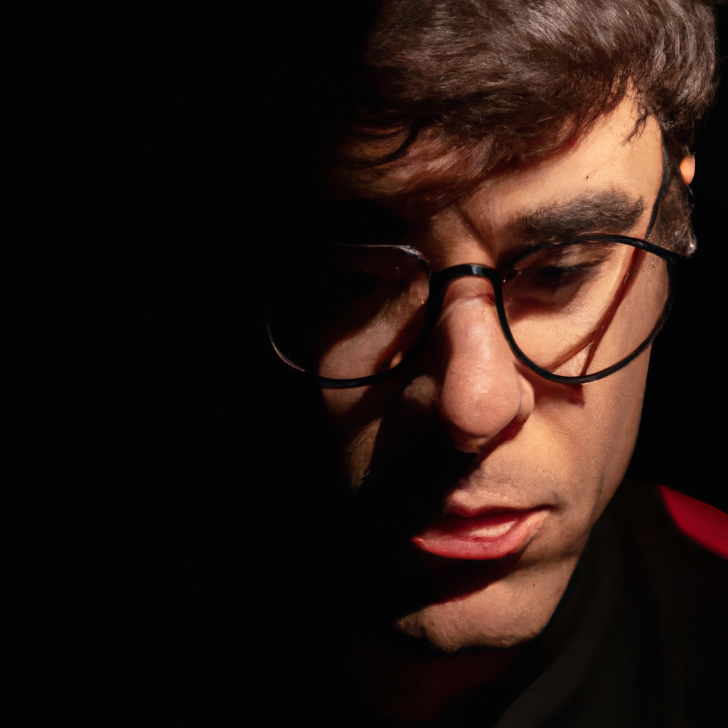 AI-generated portrait of Ethan, Printmaker, minimal lab setting